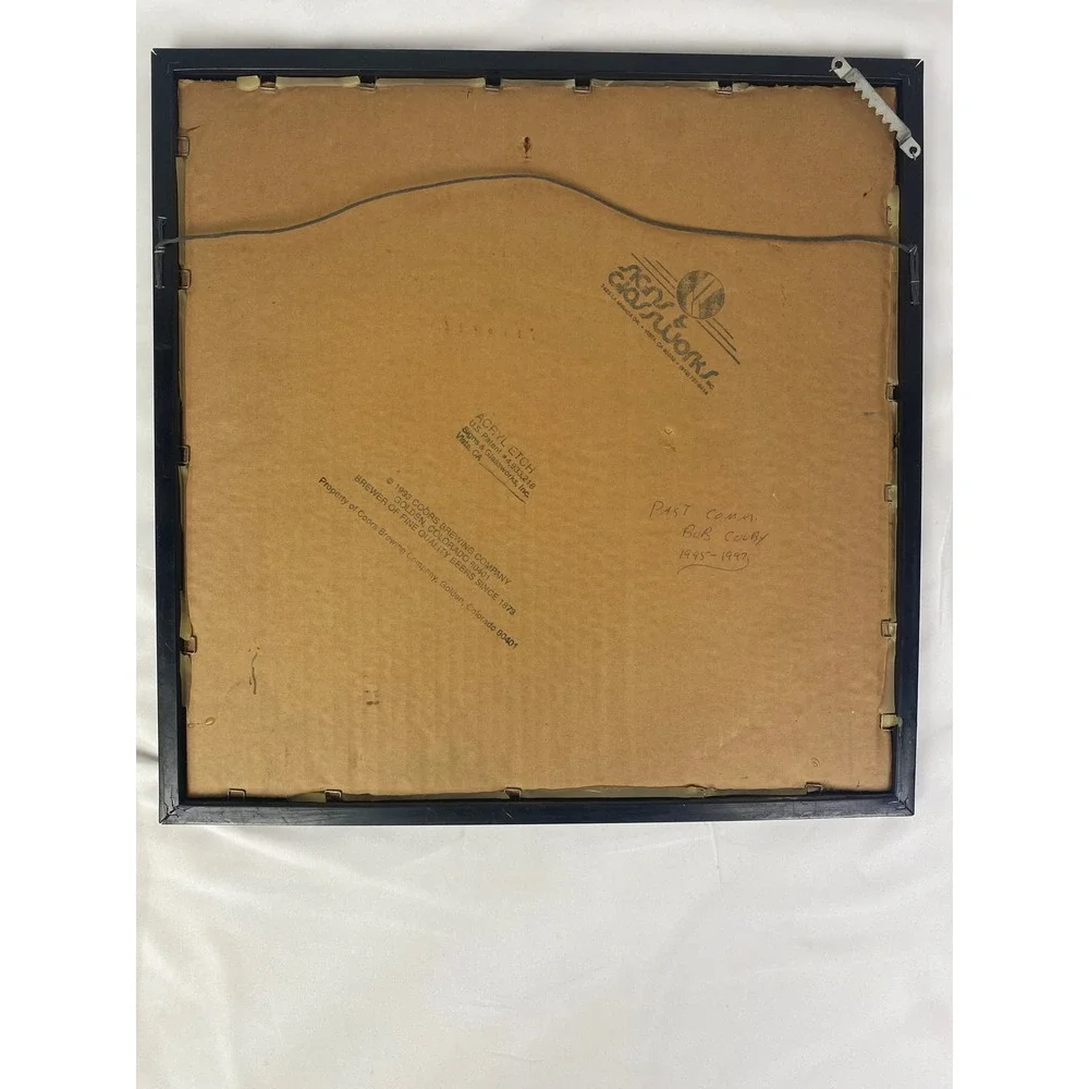 Coors Extra Gold Draft Bar Mirror 16x16 Gold Black Acryl Etch Sign 1993 Vintage